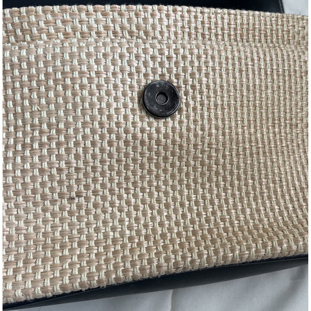 Amanda Smith Woven Weave Shoulder Bag Beach Purse Brown Pockets Leather - Picture 5 of 8
